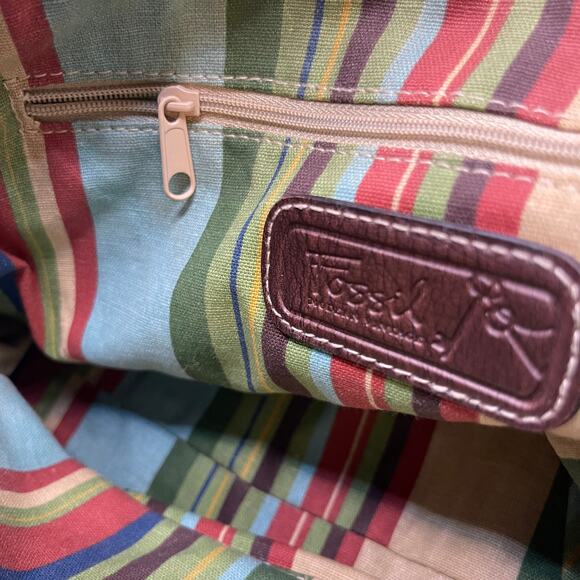 Fossil Modern Vintage Raffia and Leather Satchel Handbag - Picture 7 of 7